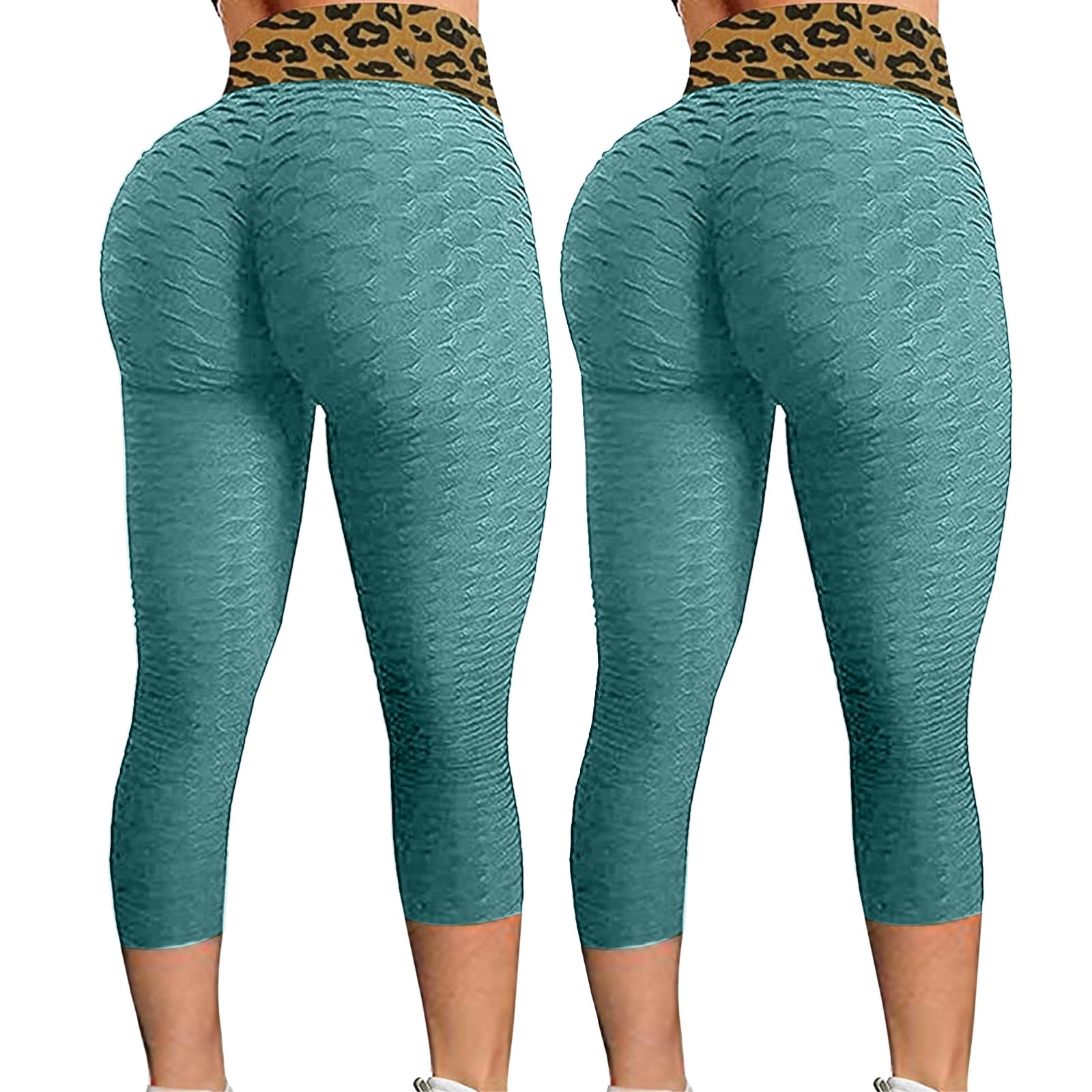 Bigersell Stretch Ripped Skinny Yoga Pants Yoga Full Length Pants Women  Scrunch Butt Lifting Workout Leggings Textured High Waist Cellulite