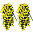 thumbnail image 3 of Artificial Fake Hanging Flowers Plants,2PCS Faux Silk Morning Glory Trailing Vines for Outdoor Decoration, 3 of 7