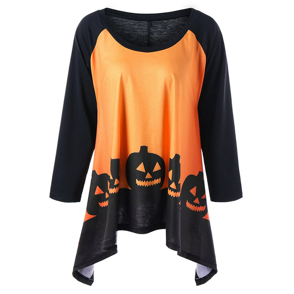 Qtymom Qtymom Halloween Maternity 3/4 Sleeve Tunic Tops Women Plus