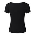 thumbnail image 6 of Hauaitttt Women's T Shirts Short Sleeve Neck Basic Going Out Tops Fashion Slim Fit Tee Cloud Pro Pack of Thermal Shirts for Men Womens Thermal Tops Long Sleeve Neck Mens Thermals Top and Bottom Set, 6 of 8