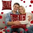 thumbnail image 6 of Moocorvic Valentine's Day Pillow Covers With Stripes Red Love Heart, Decorative Outdoor Cushion Case for Sofa Couch Farmhouse Holiday Anniversary Wedding Decoration, 6 of 7