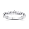 thumbnail image 2 of 925 Sterling Silver 14K White Gold Round Shape Moissanite Vintage Wedding Ring, 2 of 5
