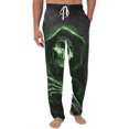 thumbnail image 2 of LNZGNM Halloween Mens pajama Pants, Soft Elastic Waist Trousers with Pockets for Home Relaxing, Halloween Christmas Holiday Party Casual Wear, Dark Green (L), 2 of 6
