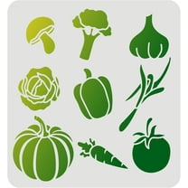 1pc Vegetable Stencil 30x30cm Reusable Farm Vegetable Template Pumpkin Tomato Chili Carrot Broccoli Mushroom Stencil for Painting on Wood Fabric Paper Wall