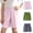 Pink, variant on Girls Cotton Shorts 3-Pack for Kids - Breathable Elastic Waistband Blue Summer Shorts Sizes 5-14,Size 14 T