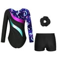 thumbnail image 2 of TiaoBug Kids Girls Gymnastics Leotards with Shorts Ballet Dancewear Unitards Navy Blue 12, 2 of 5