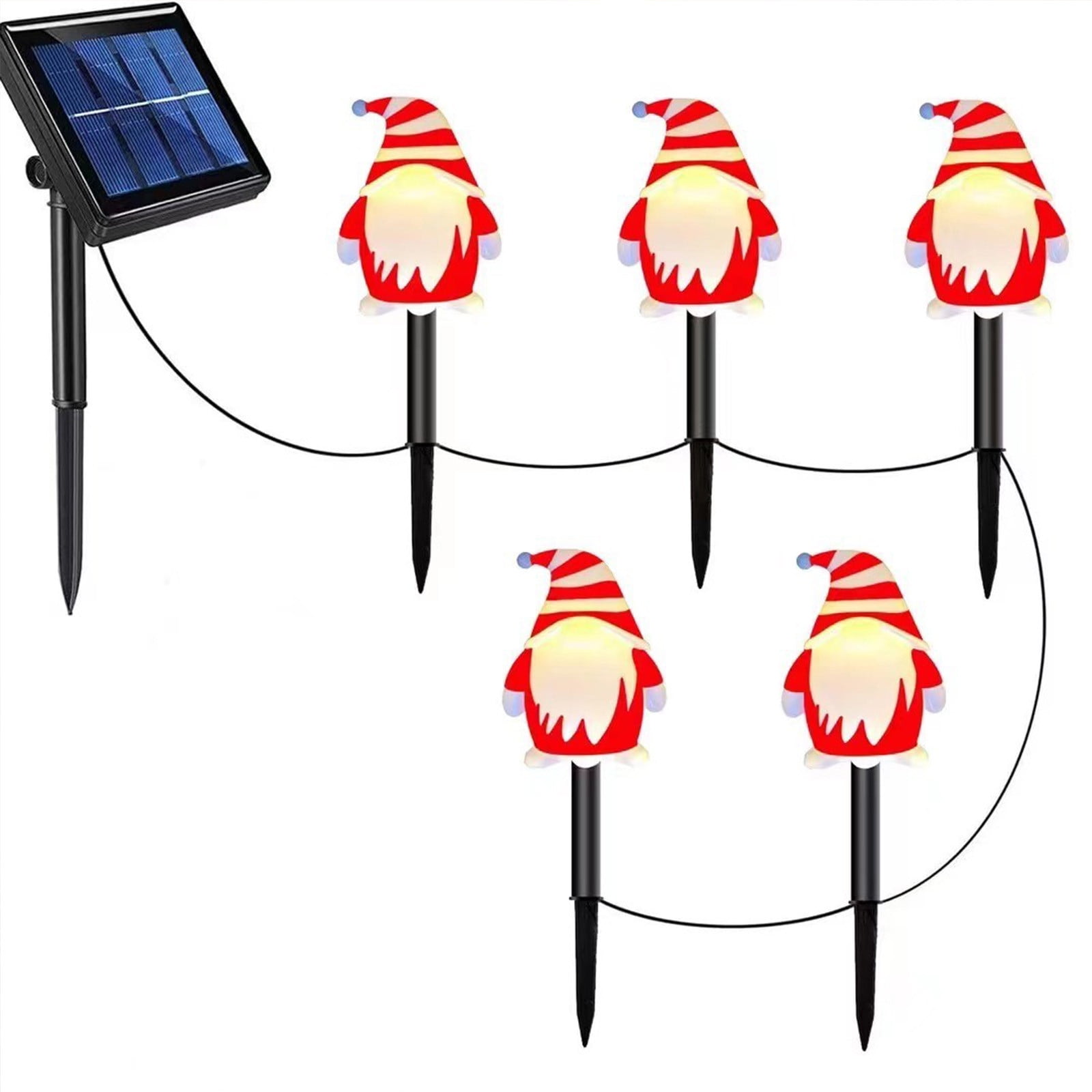 Solar Christmas Garden Stake Lights, Outdoor Waterproof Solar Santa Claus Garden Stake Christmas Pathway Lights for Christmas Decorations Garden Lawn Pathway Patio