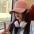 thumbnail image 2 of SikaFu Korean Version Versatile Pink Baseball Cap For Women With Large Head, Small Face, Deep Top, Wide Brim, Duck Tongue Hat, Enlarged And Deepened Trend, 2 of 9