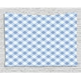 thumbnail image 1 of Geometric Tapestry, Diamond Rhombus Pattern Checkered Grid Style Mosaic Composition, Wall Hanging for Bedroom Living Room Dorm Decor, 60W X 40L Inches, Slate Blue and Baby Blue, by Ambesonne, 1 of 2