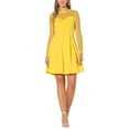thumbnail image 2 of INSPIRE CHIC Vestido de Mujer de Malla con Corazón, Manga Larga Sheer, Estilo Gótico, Vestido de Cóctel Mini S Amarillo, 2 of 6