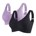 thumbnail image 2 of Ashirexll Sports Bras for Women Large Bust, Wireless Bras for Women, 2PC Fashion Sports Bra in Solid Color for Everyday Casual Wear, 2 of 3