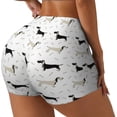 thumbnail image 2 of Sigee Dachshund Dog Print Women's High Waist Workout Shorts - Squat Proof, Tummy Control, Yoga and Gym Activewear-X-Large, 2 of 9