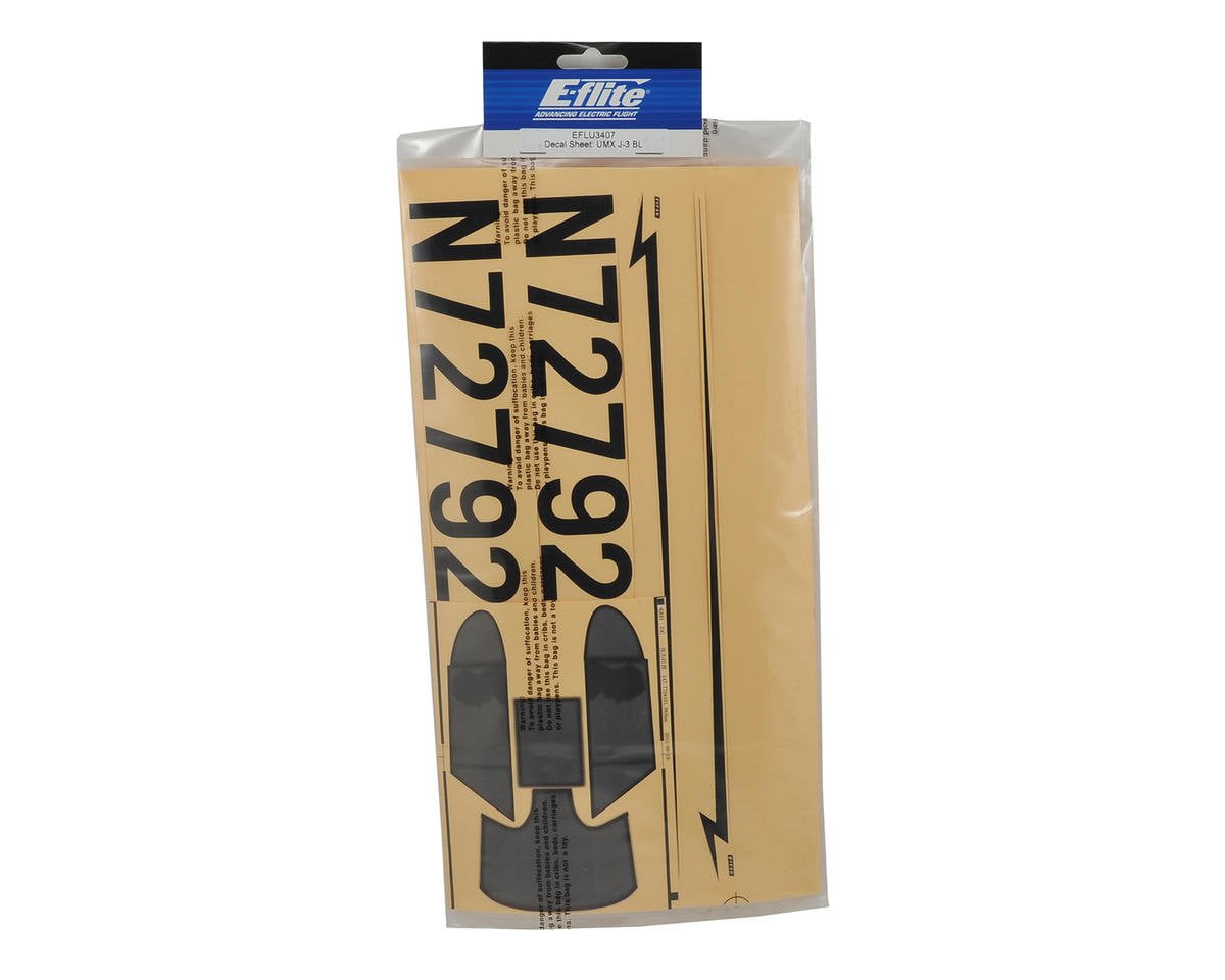 Hobbies E Flite Eflu3407 Decal Sheet Umx J 3 Bl Horizon Hobby Remote App Controlled Vehicles Parts