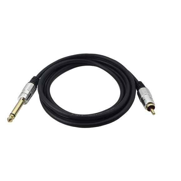 QIANRENON 6.35mm 1/4 inch Mono Male to RCA Male Audio Cable Gold Plated Aluminum Housing for Studios,Pro Sound & DJ