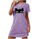 thumbnail image 2 of Camisón corto de talla grande para mujer, camisón de manga corta con estampado de pecho a la moda, camisón para mujer, 2 of 5