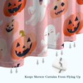 thumbnail image 6 of Halloween Shower Curtain with Ghost Pumpkin Bat Spider Web, 72x72 Inch Waterproof Bathroom Decor - Orange Black Purple Spooky Theme with Hooks, 6 of 6
