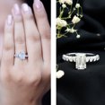 thumbnail image 4 of Rosec Jewels IGI Certified Lab Grown Diamond 2 Carat Engagement Ring - E-VS1 Quality - Emerald Cut Diamond Ring with Side Stones, 925 Sterling Silver, US 4.00, 4 of 9