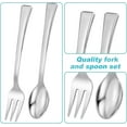 thumbnail image 3 of CD4-300 Pieces Plastic Mini Appetizer Forks and Spoon 4.53 Inch Stainless Steel Finished Silver Disposable Silverware Heavy Duty Plastic Tasting Dessert Tableware for Party (Spoon*04, 3 of 7