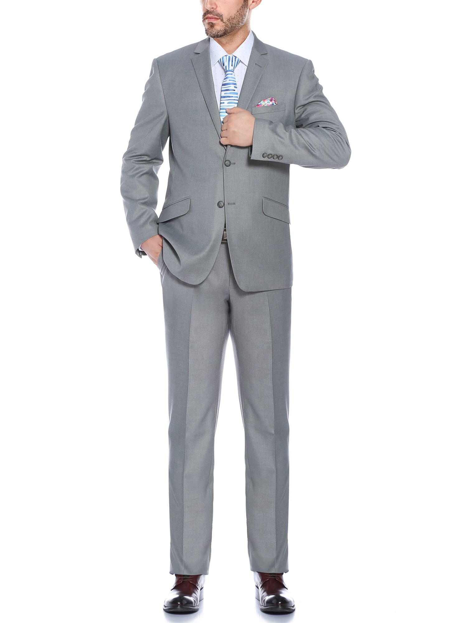 $702 BAR III men BLACK SLIM FIT 2 PIECE WOOL SUIT JACKET BLAZER PANTS 40 R