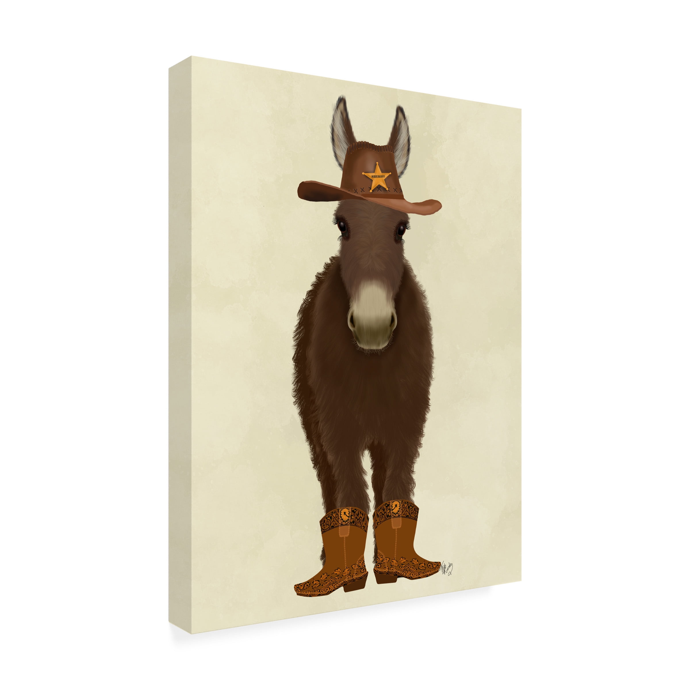 Fab Funky 'Donkey Cowboy' Canvas Art