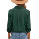 thumbnail image 5 of Camisas de Manga Larga para las Mujeres Botón de Solapa de Ajuste Suelto Delantero Blusa de Túnica de Imitación de Lino, Camisas de Manga Larga para las Mujeres Bajo Scrubs, 5 of 7