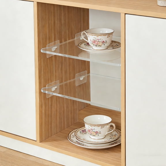 LOLIPPYY Clear Acrylic Shelf Divider Organizer for Closet and Kitchen, Adjustable Shelf Separator for Home Storage Solutions
