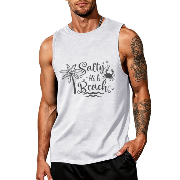 Mens Hawaiian Beach Tank Tops Summer Vacation Muscle Top Graphic Sleeveless Shirts