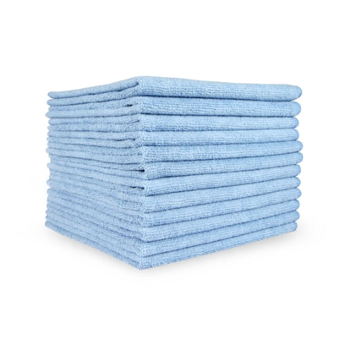 Microfiber Cloth 16x16 300 GSM Half-Fold Blue - Pack of 12