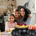 thumbnail image 3 of PMU Halloween Cauldron 3pc Set (1) 12 Inch (1) 8Inch and (1) 6 Inch Multi-Pack Assortment Black Plastic Party Accessory (3/Pkg) Pkg/1 (1-55120 12in, 1-55280 8in, 1-30106 6in), 3 of 6