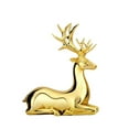 thumbnail image 3 of 2pcs Gold Christmas Reindeer Statue Small Resin Reindeer Figurine Tabletop Reindeer Christmas Decor Deer Figurine Decorations, 3 of 8