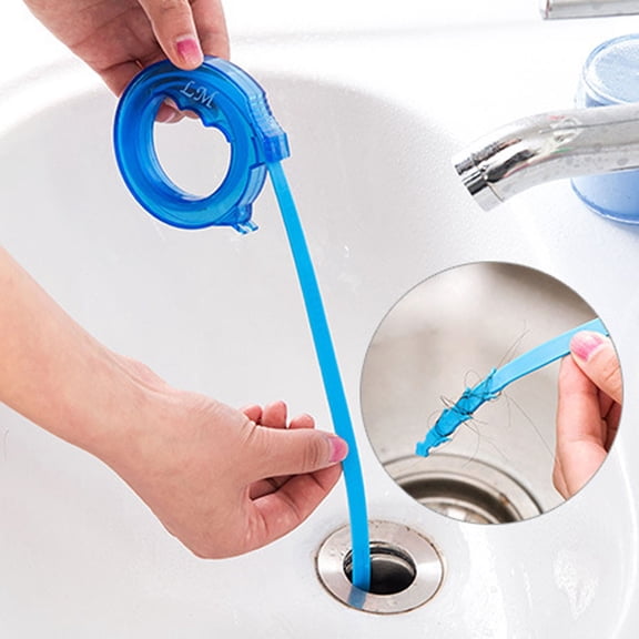 Sink Drain Hair Remover Tool Flexible Snake Cleaner 43cm(16.93in) for Bathroom Tub Shower Kitchen Clog Unclogging