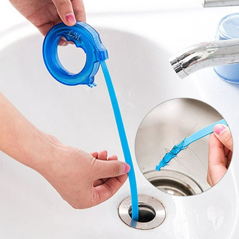 Dtydtpe Kitchen Accessories Sewer Dredge Cleaner Floor Device Bathroom Pipe Hair Cleaning Sink Hook KitchenDining & Bar, Blue