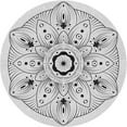 thumbnail image 1 of Ahgly Tapis Rond Lavable en Machine Intérieur Transitionnel Gris Platine, 4 Pieds Rond, 1 of 7