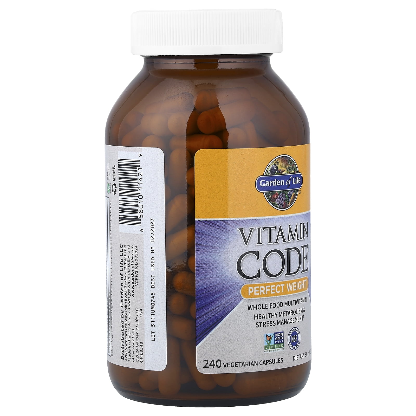 Garden of Life Vitamin Code, Perfect Weight, 240 Vegetarian Capsules