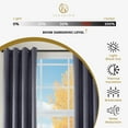thumbnail image 4 of Superior Senna Blackout Curtains Set of 2, Grommet Header Curtain Panel Pair, Midnight Blue, 42"W x 96"L, 4 of 10