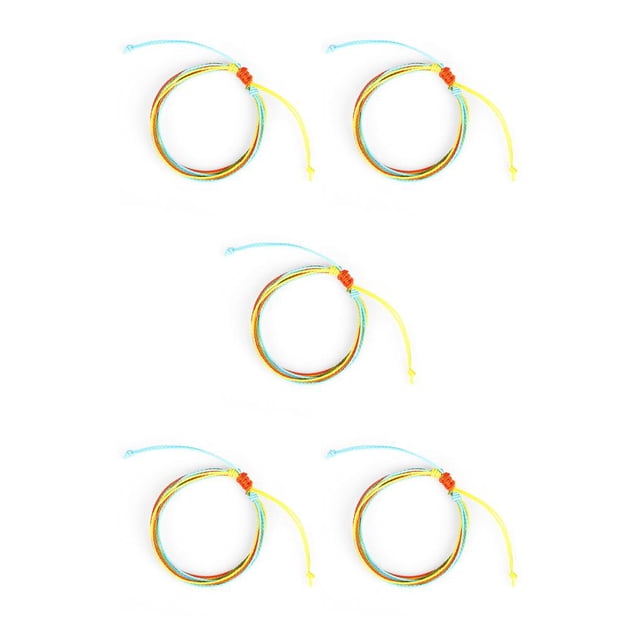 Minnieouse de hilo Joyería estética multicolor para niñas adolescentes Amarillo + azul Amarillo+Azul 5Conjunto