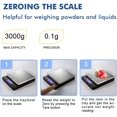 thumbnail image 4 of Balance de Cuisine Numérique - 3000g / 0.1g Balance à Viande Multifonction de Haute Précision avec Écran LCD Rétro-Éclairé (Piles Incluses), 4 of 5