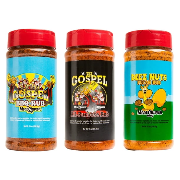 Meat Church Barbecue Rub Variety Pack, Pecan Rub, All Purpose, and BBQ