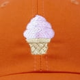 thumbnail image 5 of DALIX Soft Serve Ice Cream Hat Cotton Baseball Cap in Orange, 5 of 7