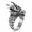 Silver, variant on Men Dragon Head Statement Ring in Stainless Steel, 7-13, with Sculpted Creature Head for Themed Gatherings, Evening Looks, and Holiday Gifts for Friends