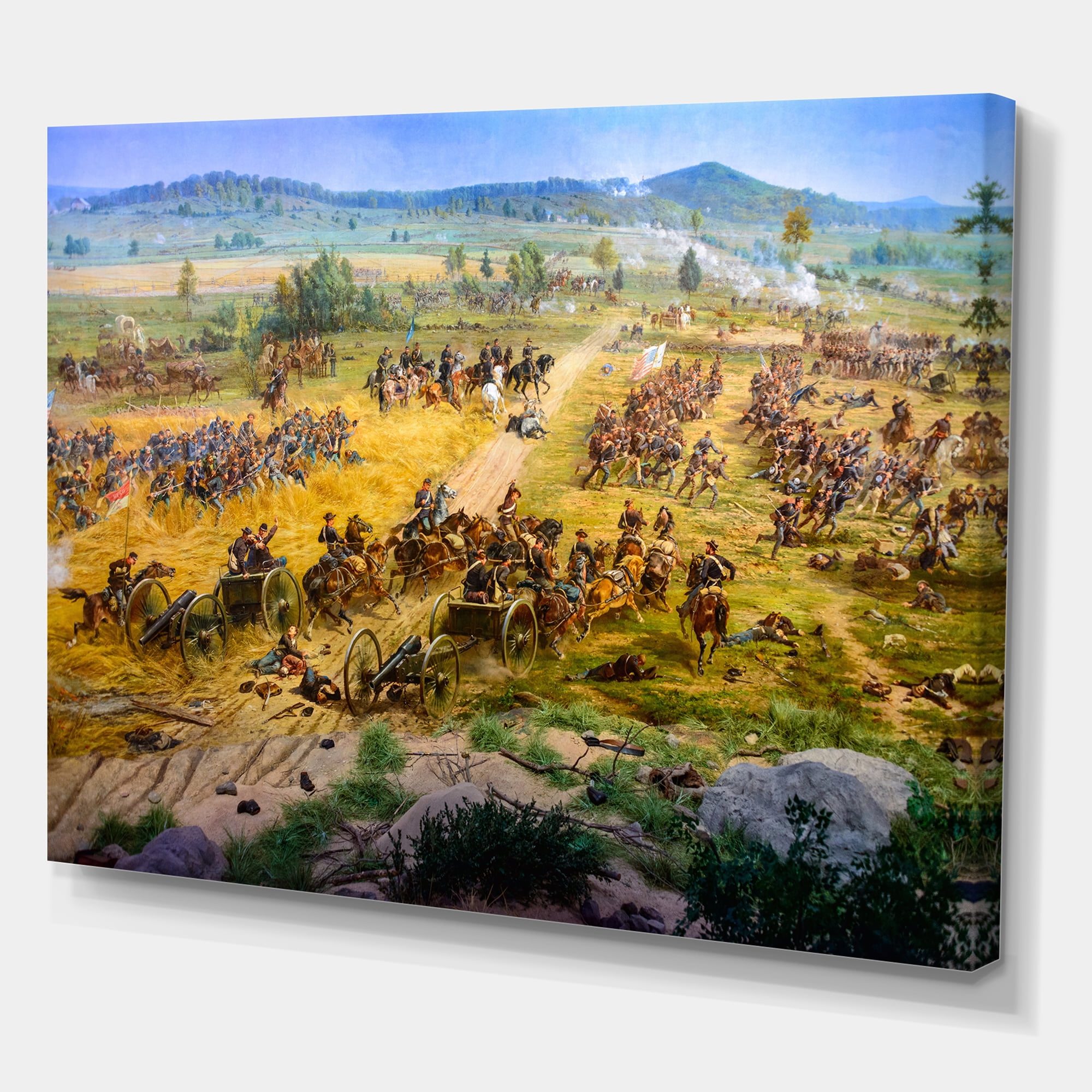 Designart ' Historical Gettysburg National Military Park ' Vintage Canvas Wall Art Print