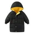 thumbnail image 2 of Godderr Kids Toddler Boys Girls Winter Down Coats for Hooded Lightweight Jacket Down Cotton Jacket for 3-10y Windproof Solid Colour Length Warm Outwear, 2 of 5