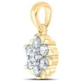 thumbnail image 2 of 10kt Yellow Gold Womens Round Diamond Flower Cluster Pendant 1/3 Cttw, 2 of 2