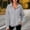 Gray, variant on ClodeEU Women's Quarter Button Collared Long Sleeve Sweatshirt,Casual Loose Pullover Top with Pockets Army Green,Women's Plus L