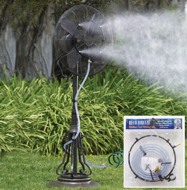 CC Home Furnishings Outdoor Garden Patio Fan Water Misting Kit 