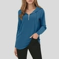 thumbnail image 2 of EDFBUYKRS Long Sleeve Shirts for Women Crew Neck Casual Tunic Tops Lightweight Pullover M, 2 of 5