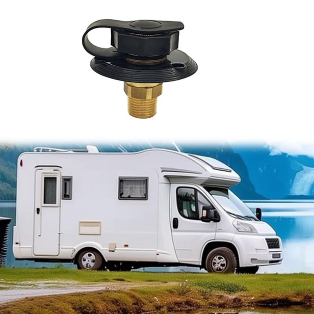 Colaxi Connecteur de Tuyau d'Eau pour VR, Connecteur d'Eau pour VR en Ville, Entrée d'Eau Ronde pour VR en Ville, Entrée d'Eau pour VR Remorque Véhicule Récréatif Marine Noir