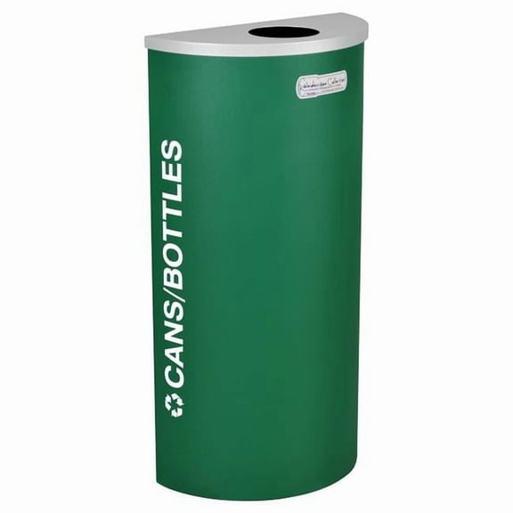 8-gal recycling receptacle- half round top and Cans-Bottles decal- Ruby Testure finish