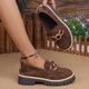 thumbnail image 4 of Apoyos de Tacón para Zapatos de Mujer de Moda Casual Redondo-Pie Cadena de Metal Zapatilla Decorativa con 4cm de Tacón, Zapatillas de Interior Al Aire Libre de las Mujeres, 4 of 9