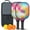 Black, variant on Pickleball Paddles Set Of 2, Fiberglass Surface, Neon Fluid Print, 4 Balls & Bag